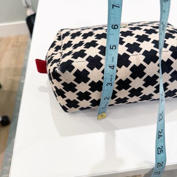 Spartina Cosmetic Makeup Bag 449 Accessory Canvas Multicolor Black Tan Carry On - Picture 12 of 12